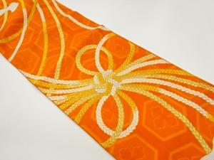 組紐に亀甲花菱模様織出し袋帯